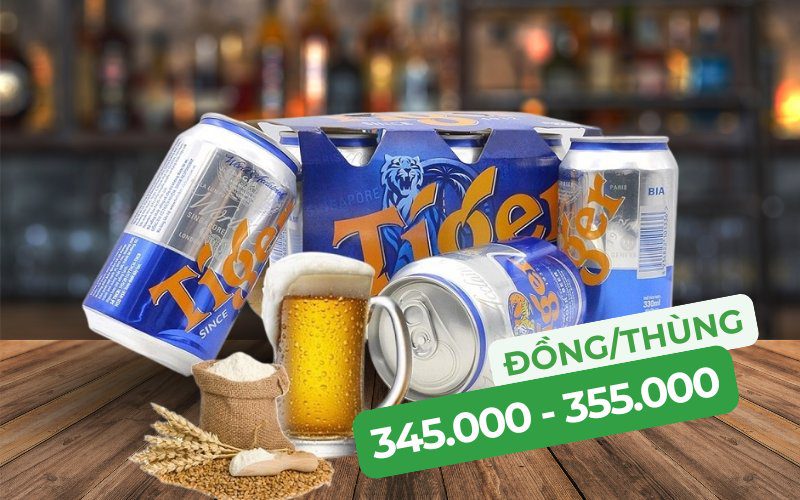 Bia Tiger có giá dao động từ 15.900 - 23.900 đồng/lon 330ml