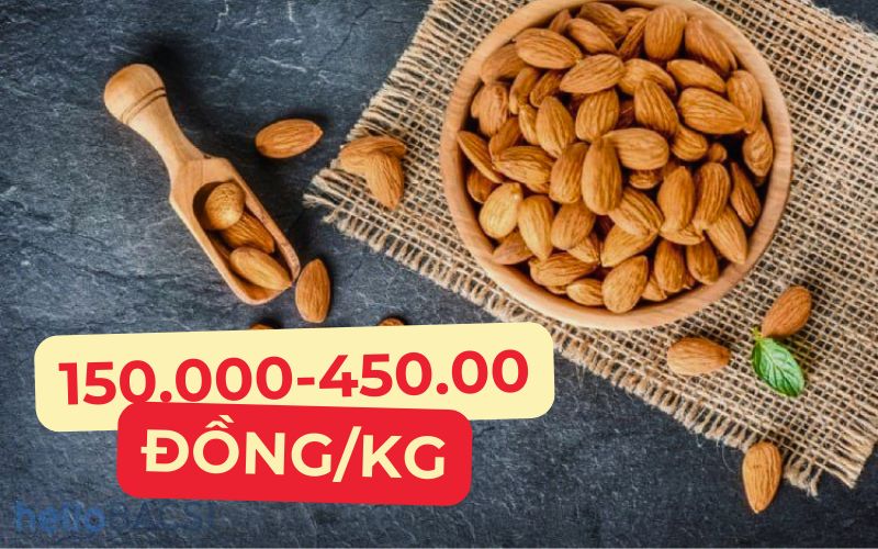 Giá hạnh nhân hôm nay dao động từ 150.000 đến 450.000 đồng/kg