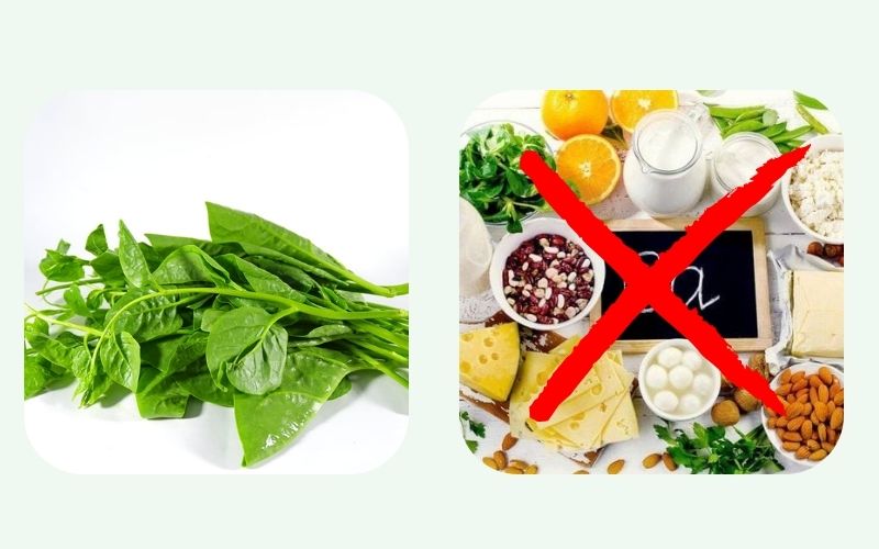 Mồng tơi kỵ với thực phẩm giàu canxi như sữa, phô mai và hải sản