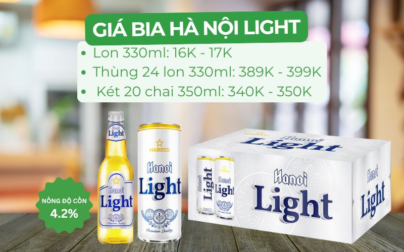 Bia Hà Nội Light - Vị êm dịu, hương thơm tự nhiên, giá cả hợp lý