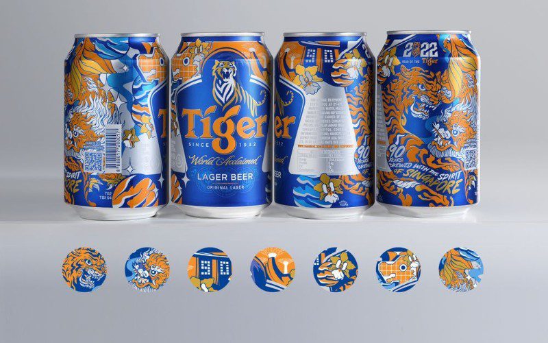 Bia Tiger có thiết kế bao bì ấn tượng